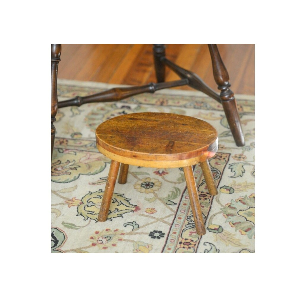 Vintage Red Cedar Colonial Fireside Cricket Primitive Stool  12" x 8" Rustic